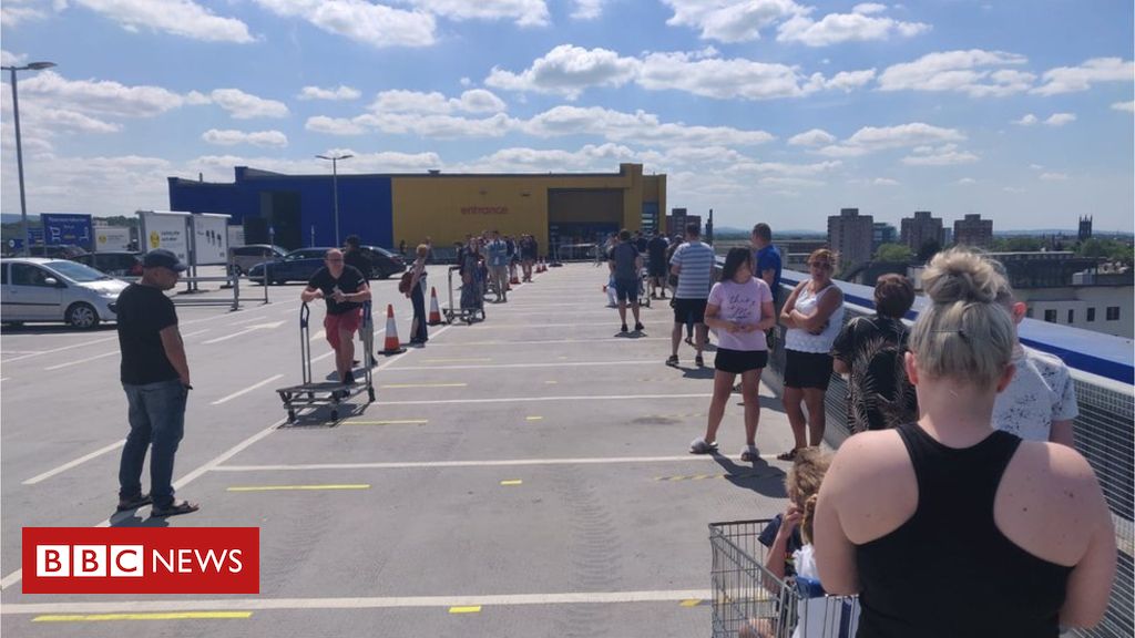 Coronavirus: Customers queue for hours as Ikea reopens 19 shops